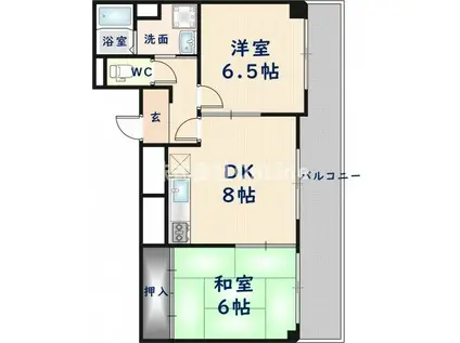 イスタナフセ(2DK/5階)の間取り写真