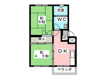 吉野原丸徳マンション(2DK/4階)の間取り写真