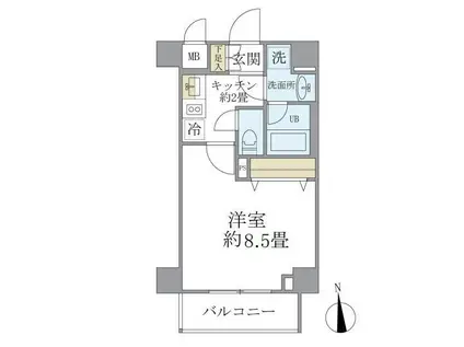 GRANSITE WASEDA グランサイト早稲田(1K/2階)の間取り写真