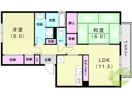 ネオパ-チェB(2LDK/2階)の間取り写真