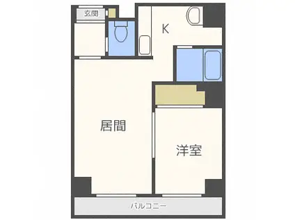 ハートレー7条館(1LDK/8階)の間取り写真