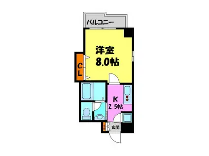 VIGORPORIS133宝塚(1K/9階)の間取り写真