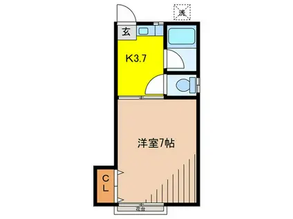 第1コーポ森田(1K/1階)の間取り写真