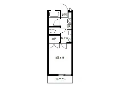シティハウス蘇我(1K/1階)の間取り写真
