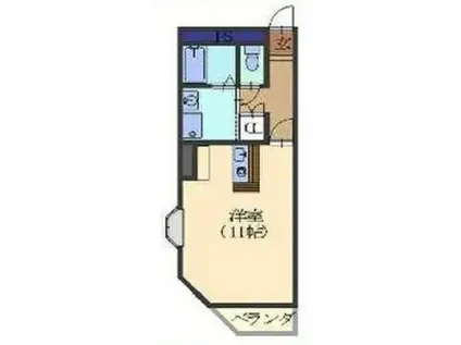 サンハイム平和(ワンルーム/2階)の間取り写真