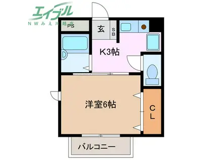 フォレスタ ミナミ(1K/1階)の間取り写真