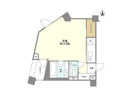 トゥールブランシュ麻布(ワンルーム/3階)の間取り写真