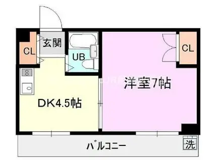 リッツ・コンチネンタル園田(1DK/3階)の間取り写真