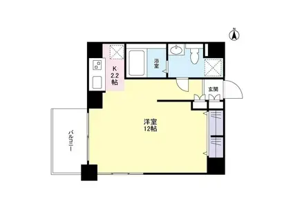 スタイリオ恵比寿SKY(ワンルーム/4階)の間取り写真