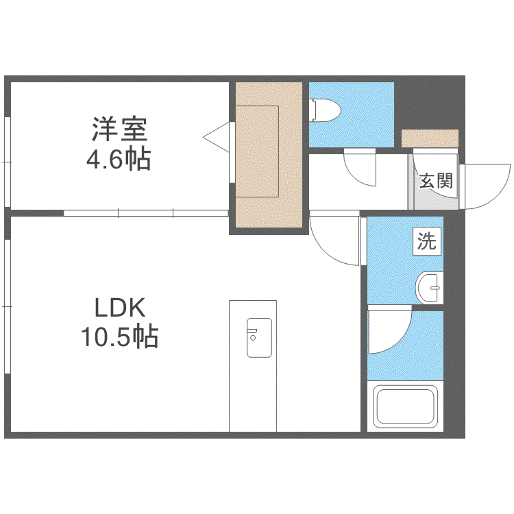 カレラ学園前(1LDK/3階)の間取り写真