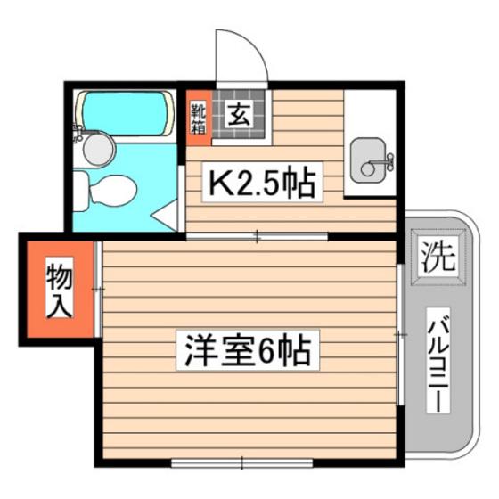 第8長束ビル(1K/2階)の間取り写真