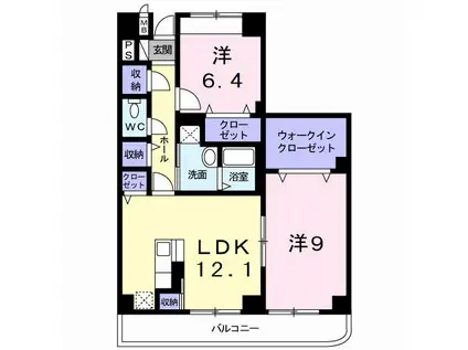 ハミングホーム芝山(2LDK/2階)の間取り写真