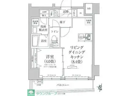 アイル プレミアム亀戸ノース(1LDK/9階)の間取り写真