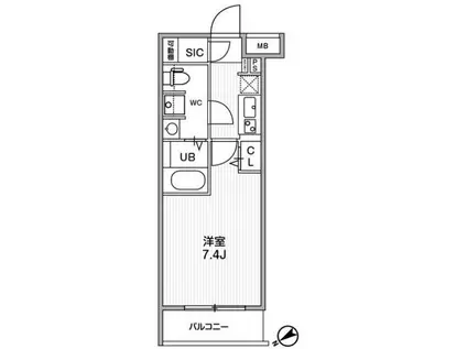 ジェノヴィア京成立石IVスカイガーデン(1K/4階)の間取り写真