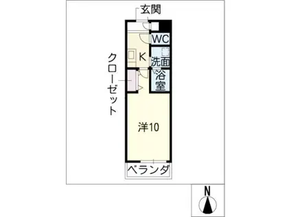 ボヌール飛高(1K/2階)の間取り写真