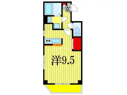 カンピオーネス(ワンルーム/4階)の間取り写真