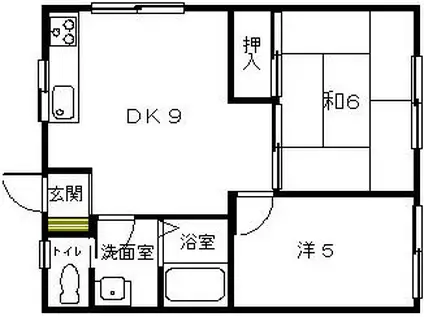 グリーンパレス(2DK/1階)の間取り写真