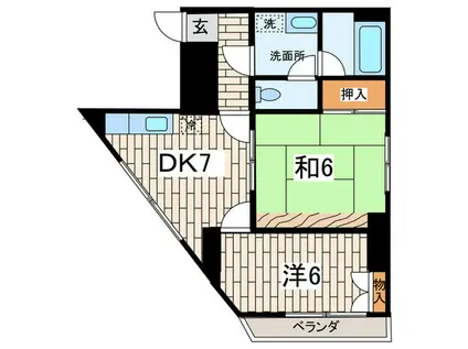 アクセスマスダ(2DK/3階)の間取り写真