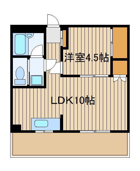 早川ビル(1LDK/3階)の間取り写真