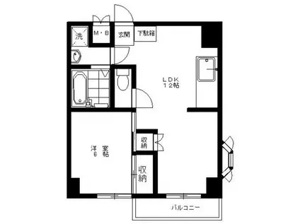 保戸田マンション(1LDK/2階)の間取り写真