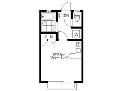 スカイパレス堀江(ワンルーム/1階)の間取り写真