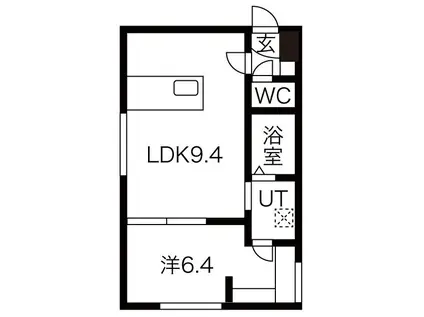 レブニーズ ザ・レジデンス二十四軒 ファースト(1LDK/2階)の間取り写真
