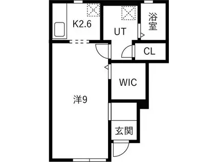 BEL POSTO III(1K/1階)の間取り写真
