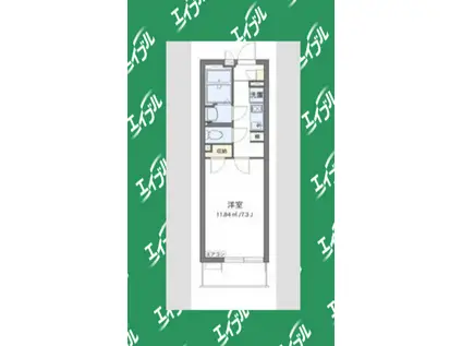 クレイノベルウッドII 広川(1K/1階)の間取り写真