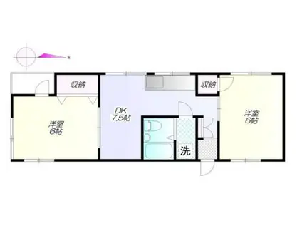 レバランス中野(2DK/1階)の間取り写真