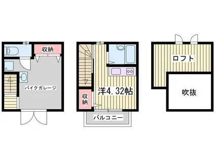 G-BASE(ワンルーム/1階)の間取り写真