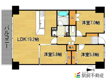 アイランドシティ・インフィニガーデン サ(3LDK/2階)の間取り写真