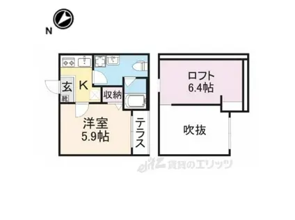 ディオ―ナ・コサカ(1K/2階)の間取り写真