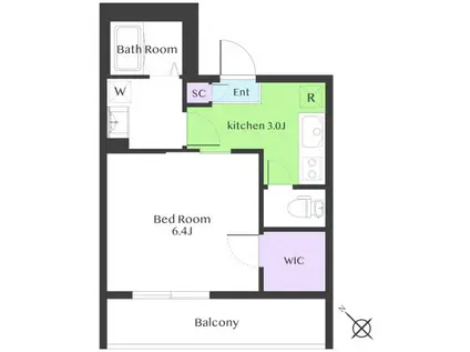 GRANDCHARIOT(1K/3階)の間取り写真