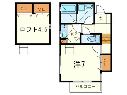 グランメール泉通(1K/2階)の間取り写真