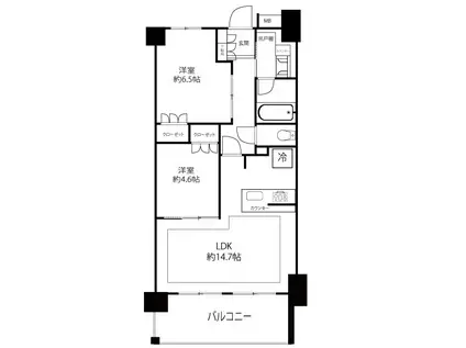 パレステージ江北III東館(2LDK/2階)の間取り写真