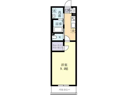 グランディアつくば(1K/1階)の間取り写真