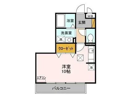 BLANCHE(ワンルーム/1階)の間取り写真