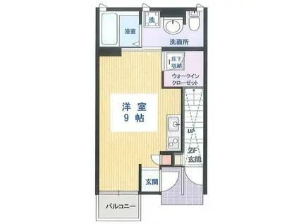 キルシュブリューテ(ワンルーム/1階)の間取り写真