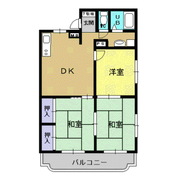 エクセル川元(3DK/3階)の間取り写真