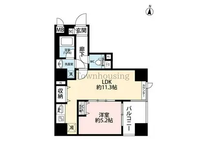 プレール・ドゥーク両国III(1LDK/9階)の間取り写真