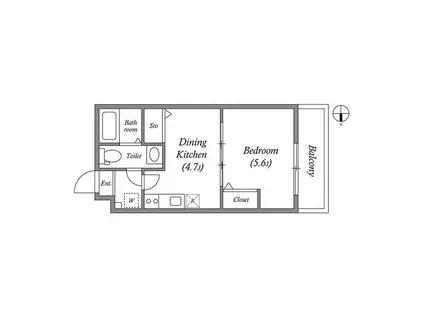 GRANPASEO舎人(1DK/1階)の間取り写真