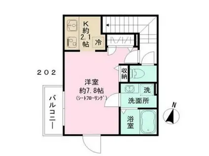 FELICE(1K/2階)の間取り写真