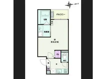 JACK SHIBATAHONDORII(1K/1階)の間取り写真