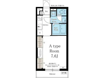 リブリ・COMFORT 龍馬II(1K/2階)の間取り写真