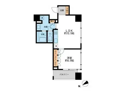 プロスペクトKALON三ノ輪(1LDK/13階)の間取り写真