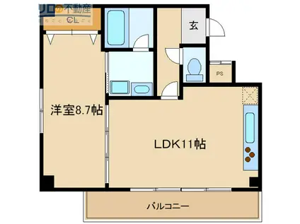 セントグリーンガーデン(1LDK/3階)の間取り写真