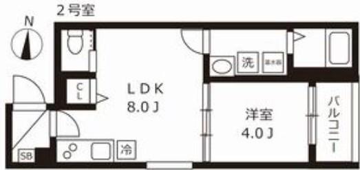バズ北巽(1LDK/1階)の間取り写真