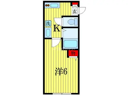 Sコンフォート朝日ヶ丘(1K/1階)の間取り写真