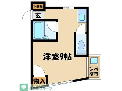 グリーンパークII(ワンルーム/2階)の間取り写真