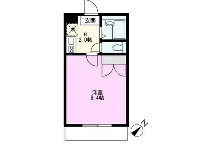 アクシス(1K/3階)の間取り写真